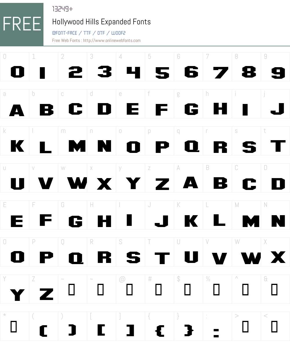 Hollywood Hills Expanded Font Screenshots