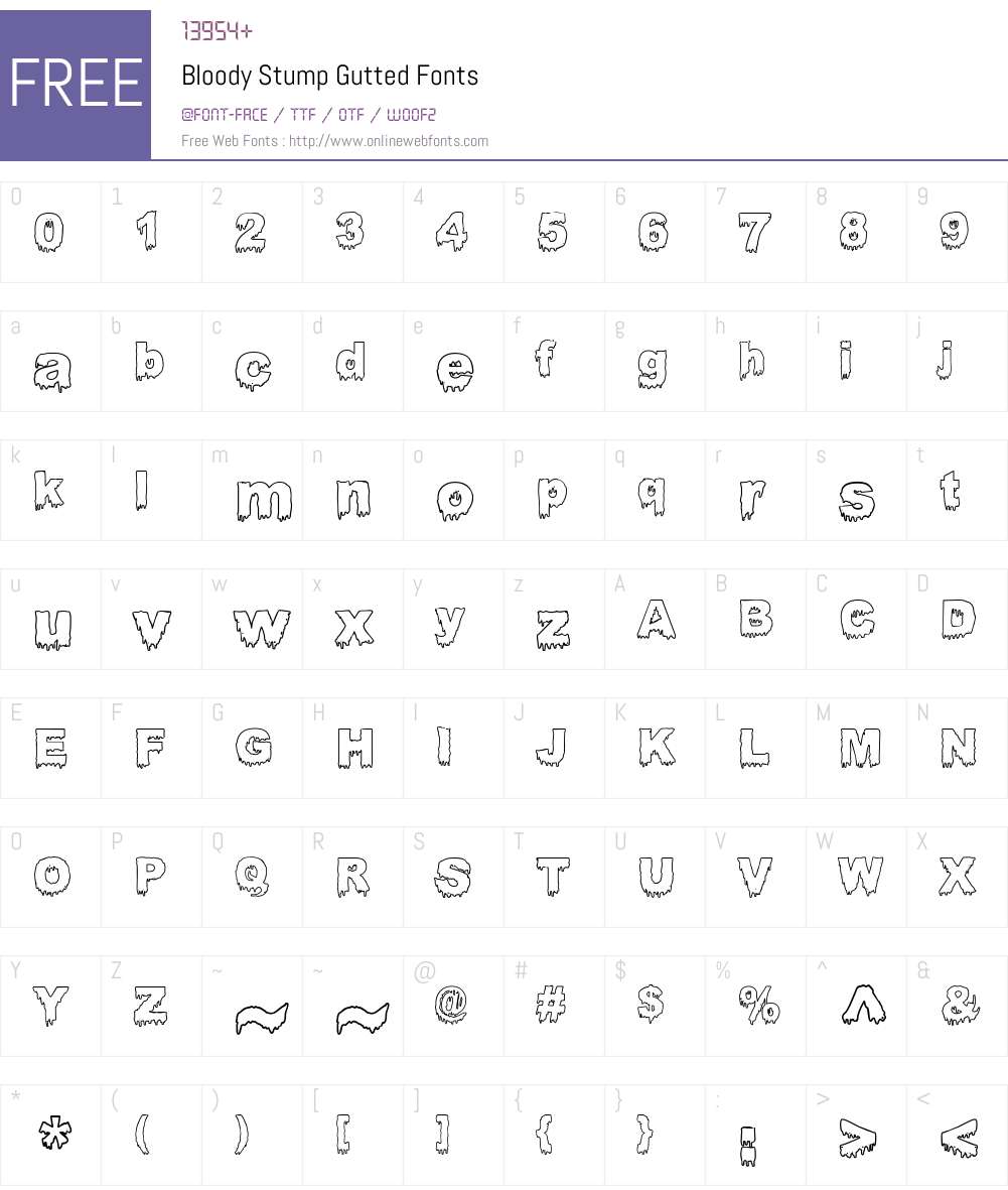 Bloody Stump Gutted Font Screenshots