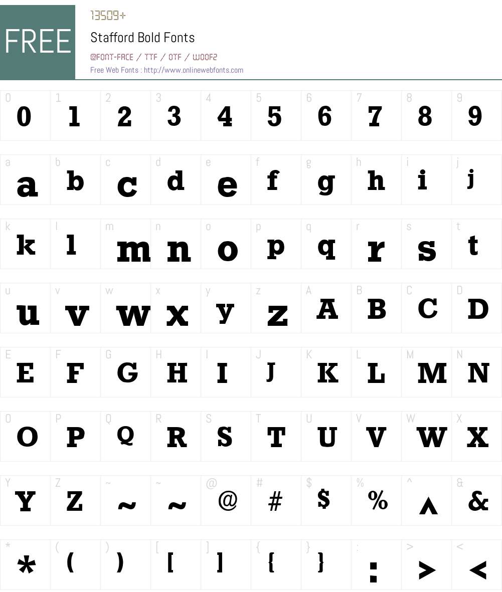 Stafford Font Screenshots