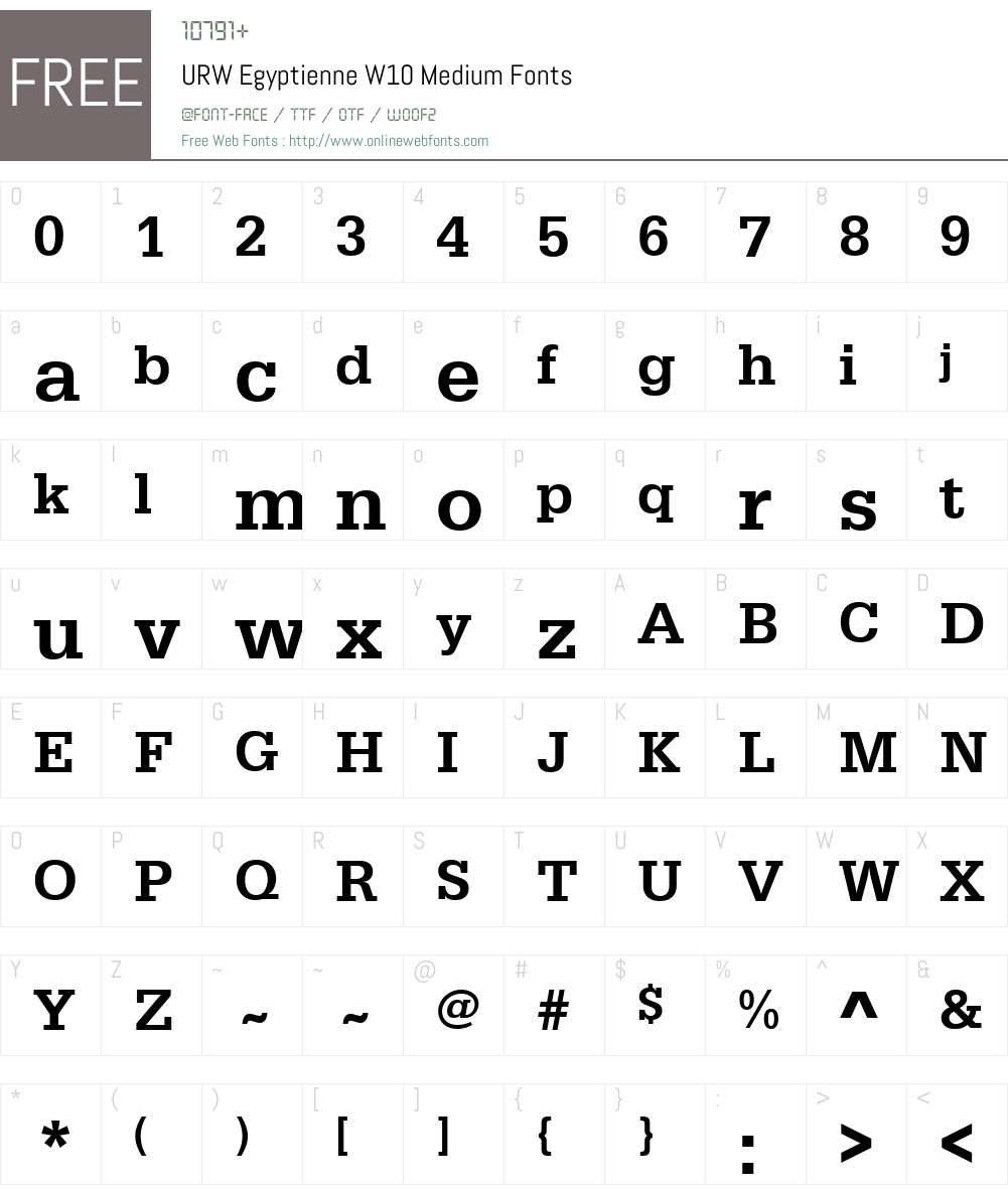 Egyptienne Font Screenshots