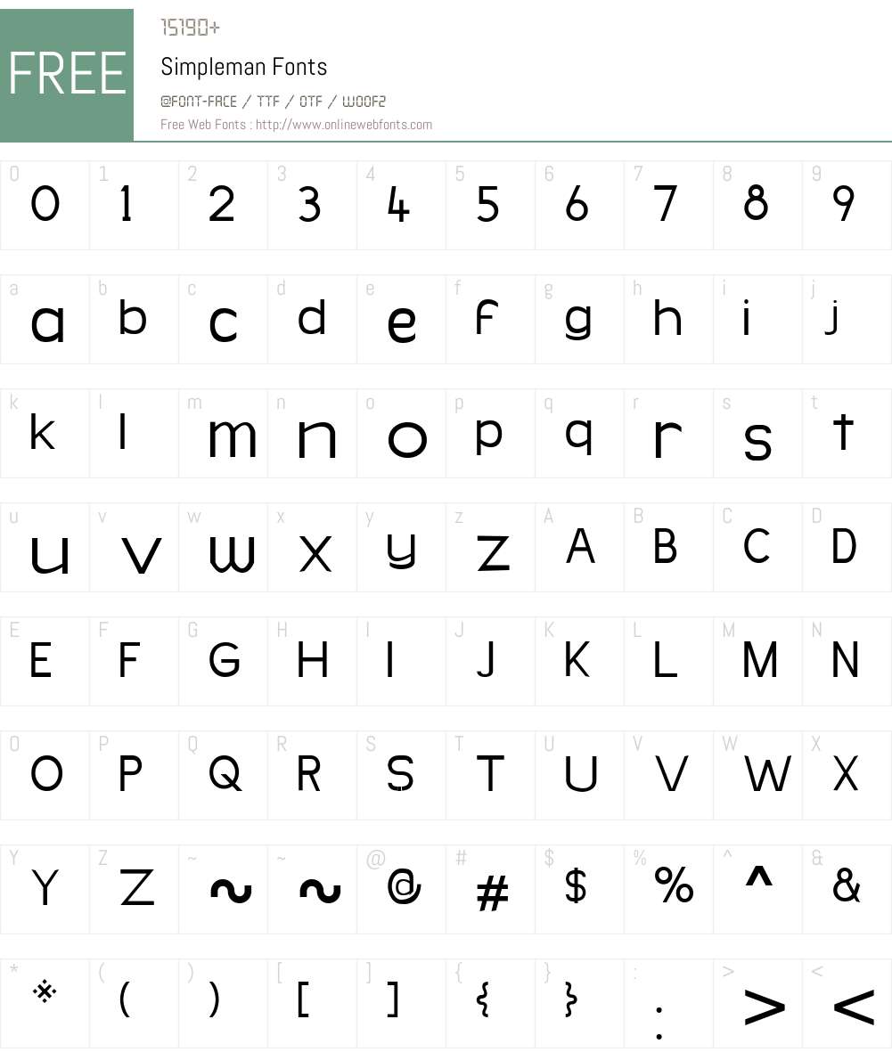 Simpleman Font Screenshots