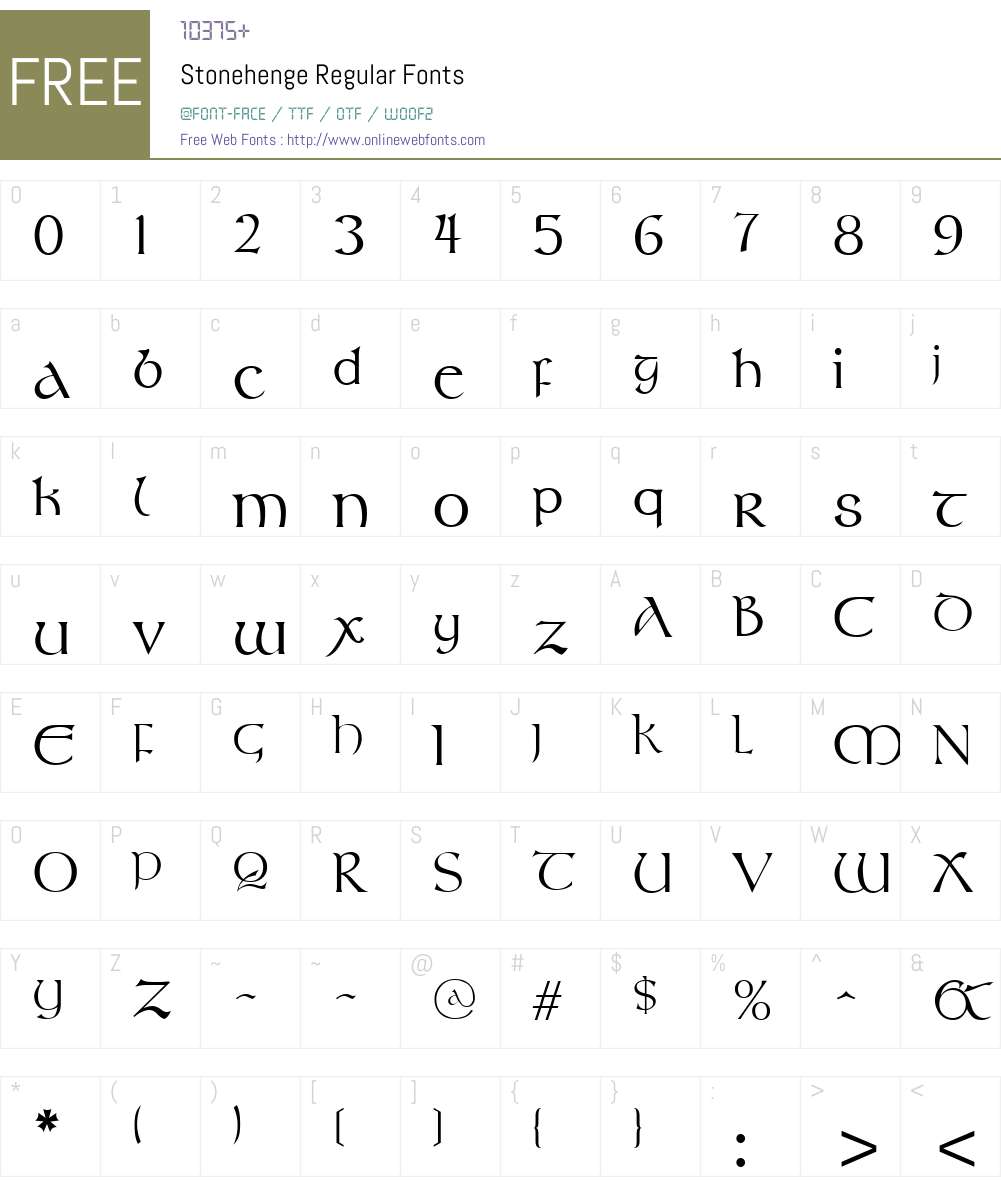 Stonehenge Font Screenshots