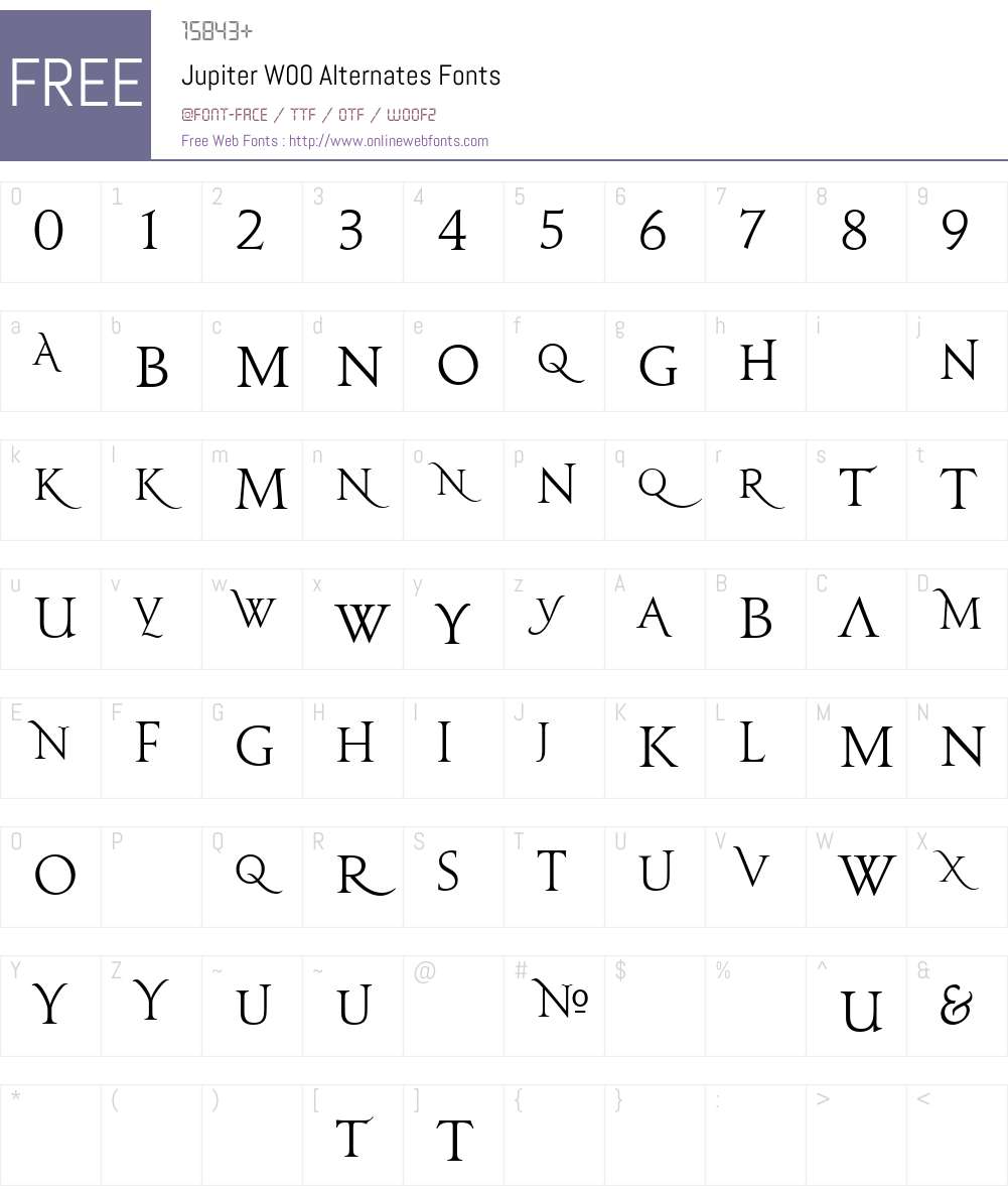 JupiterW00-Alternates Font Screenshots