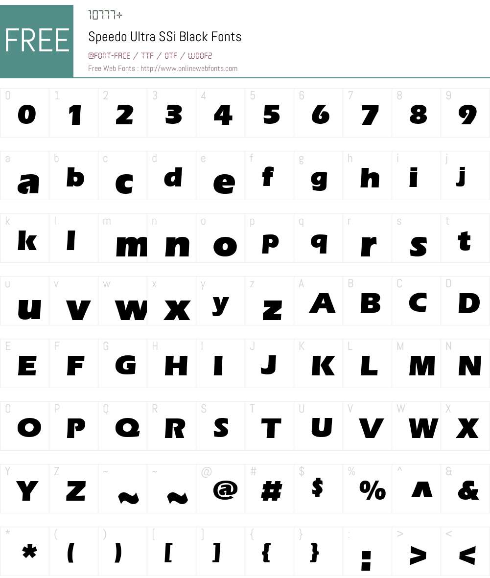 Speedo Ultra SSi Font Screenshots