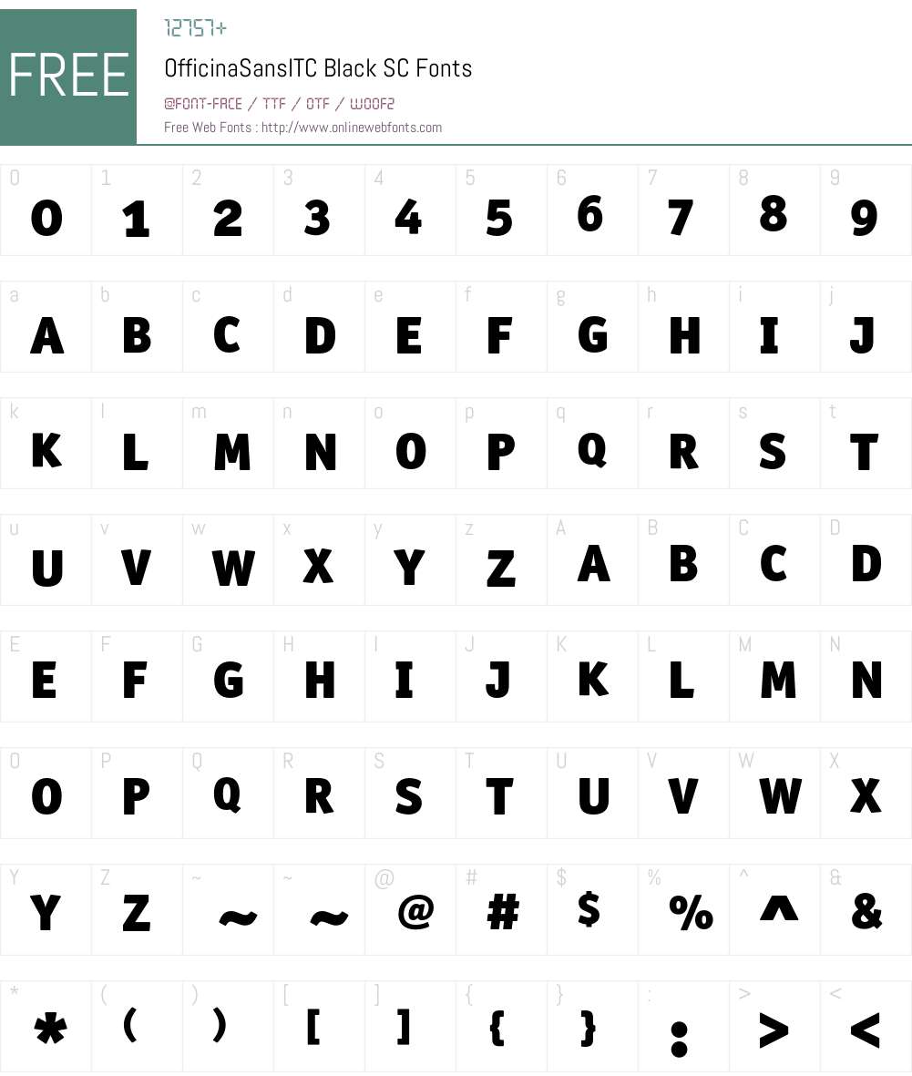 OfficinaSansITC Font Screenshots