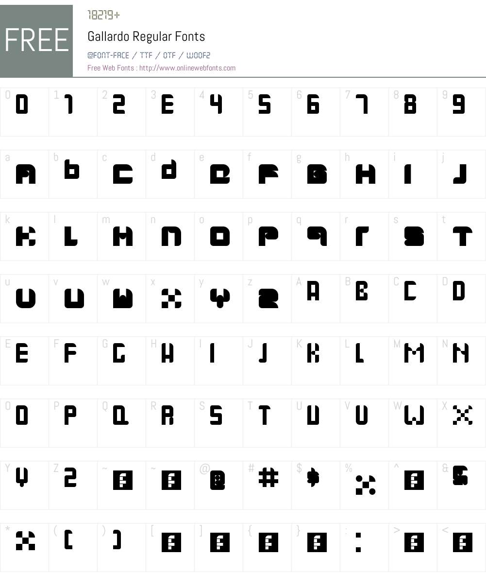 Gallardo Font Screenshots