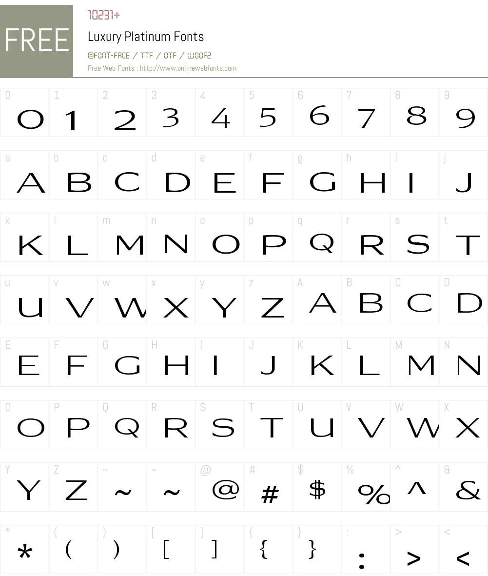 Luxury Font Screenshots