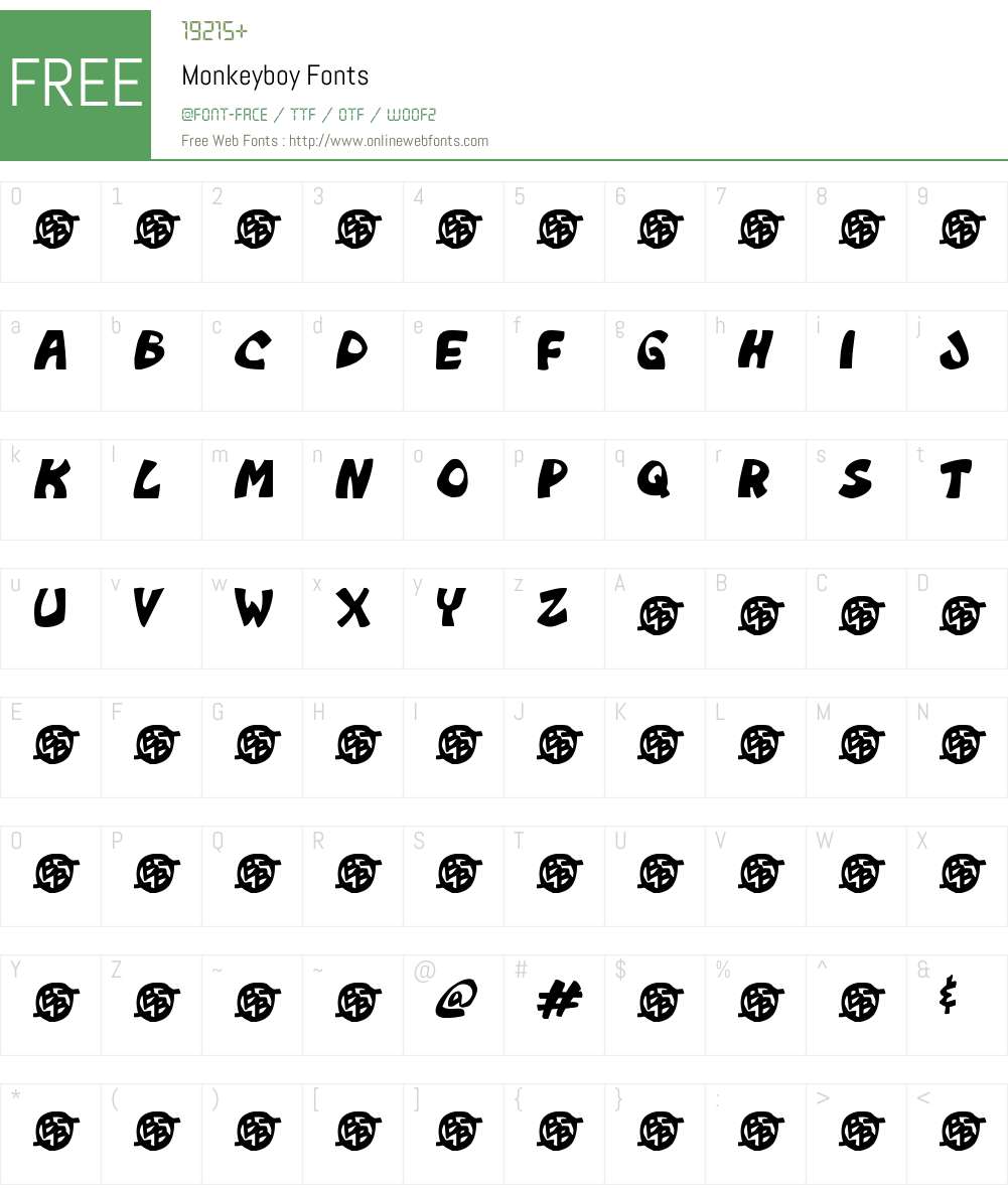 Monkeyboy Font Screenshots