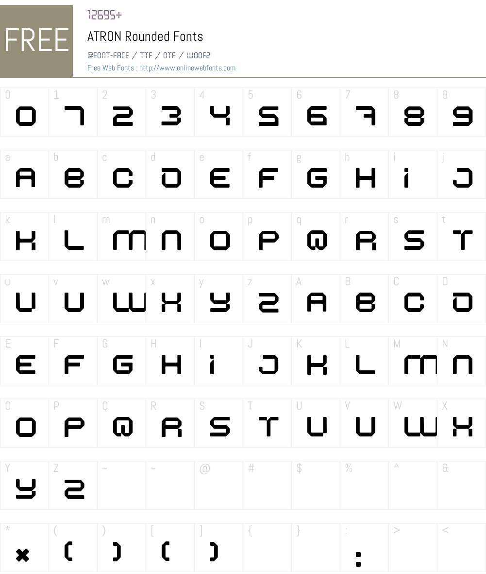 ATRON Font Screenshots