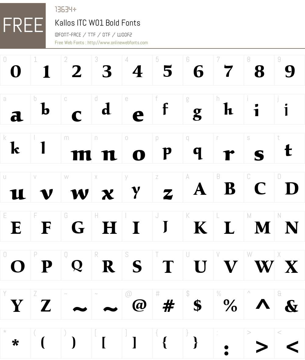 KallosITCW01-Bold Font Screenshots
