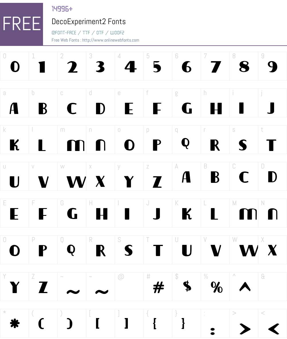 DecoExperiment2 Font Screenshots