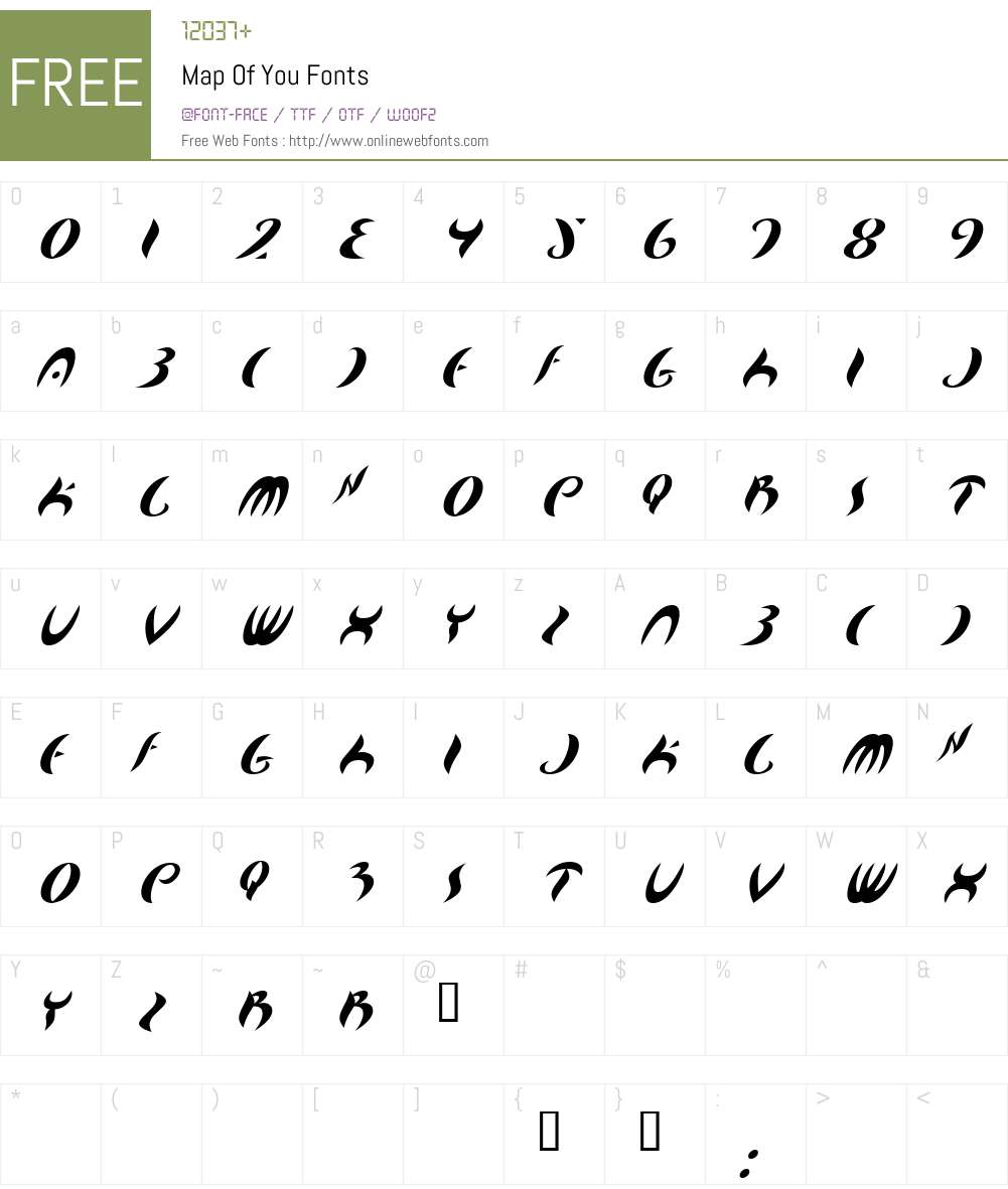 Map Of You Font Screenshots