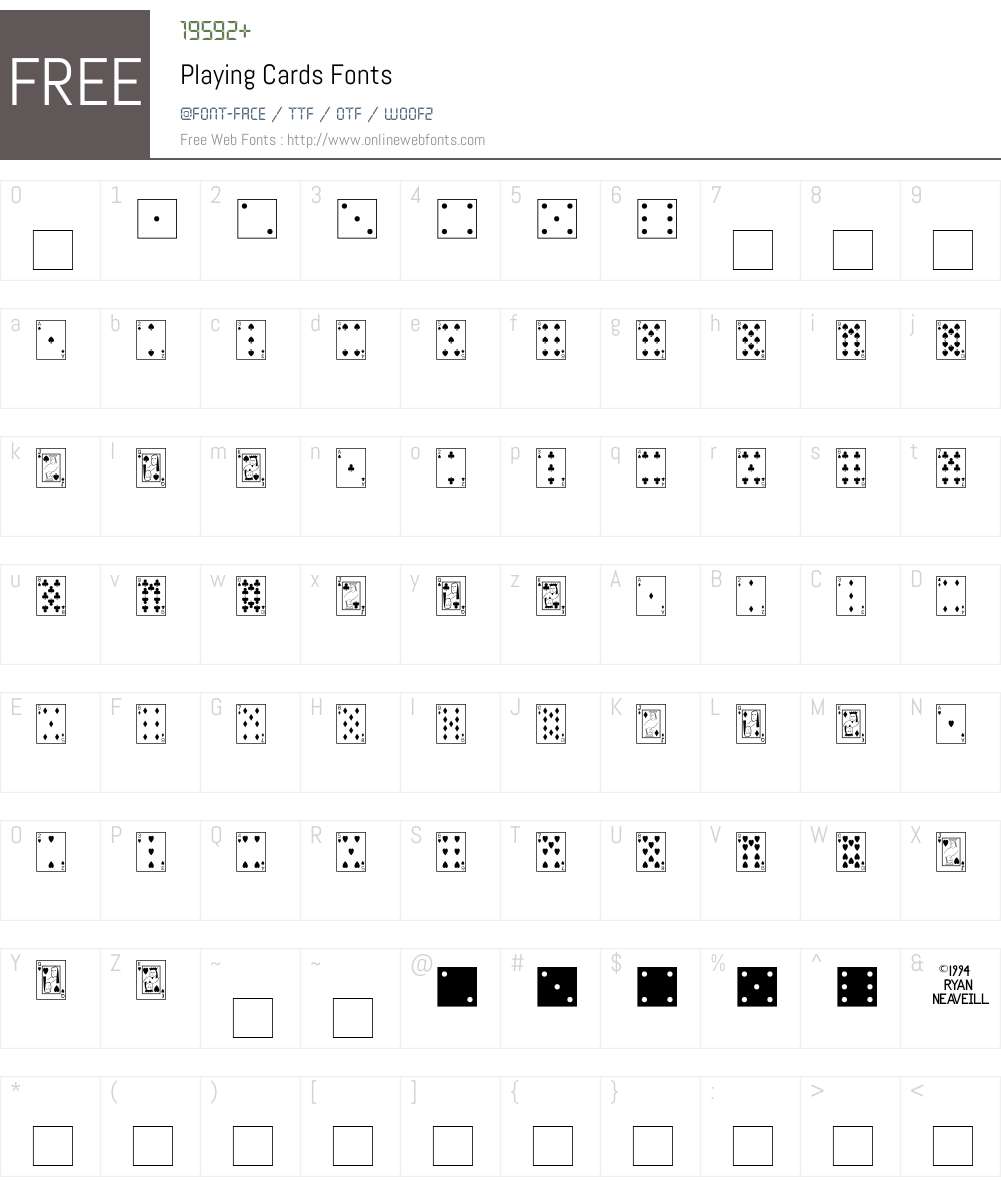 Playing Cards Font Screenshots