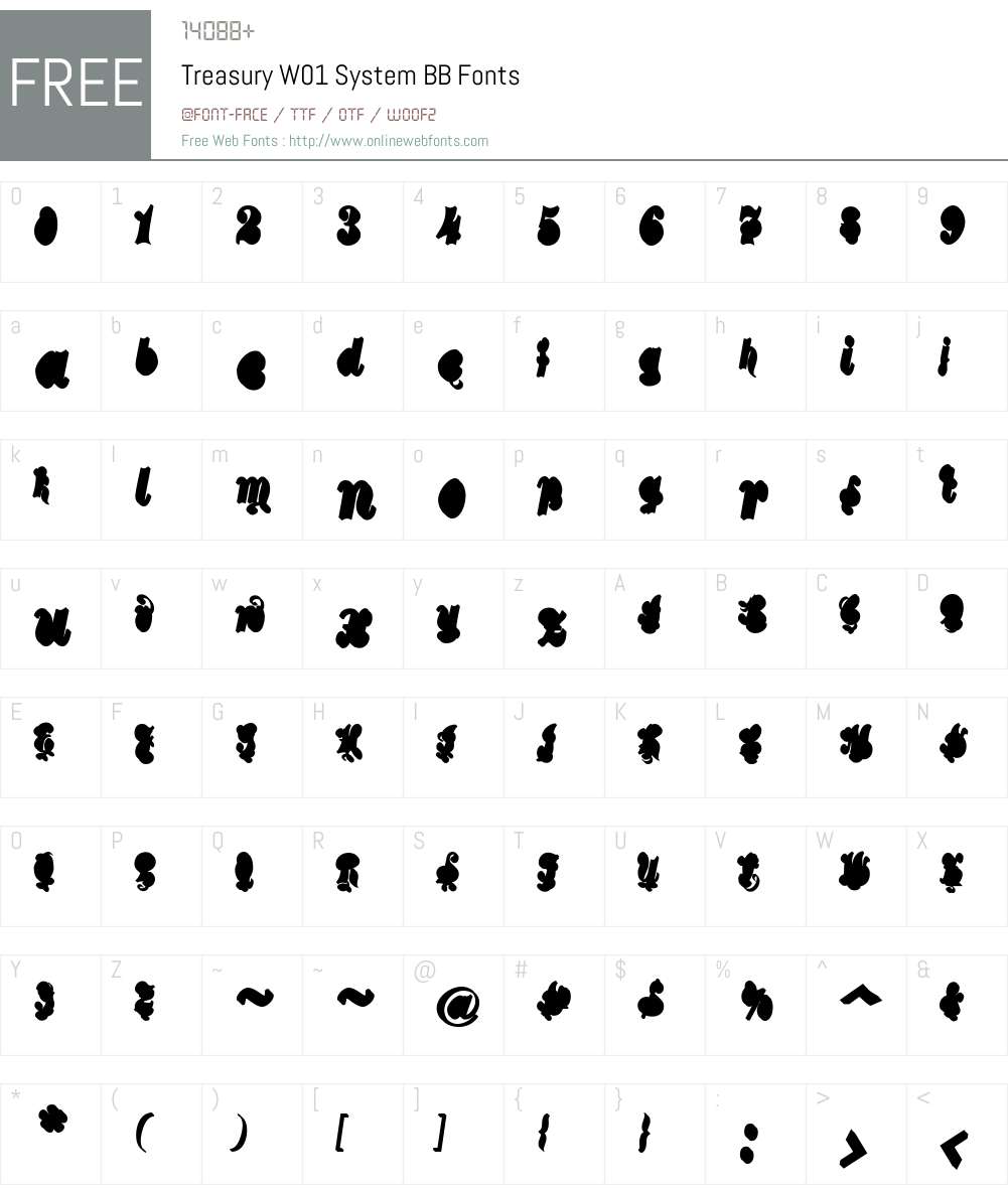 TreasuryW01-SystemBB Font Screenshots