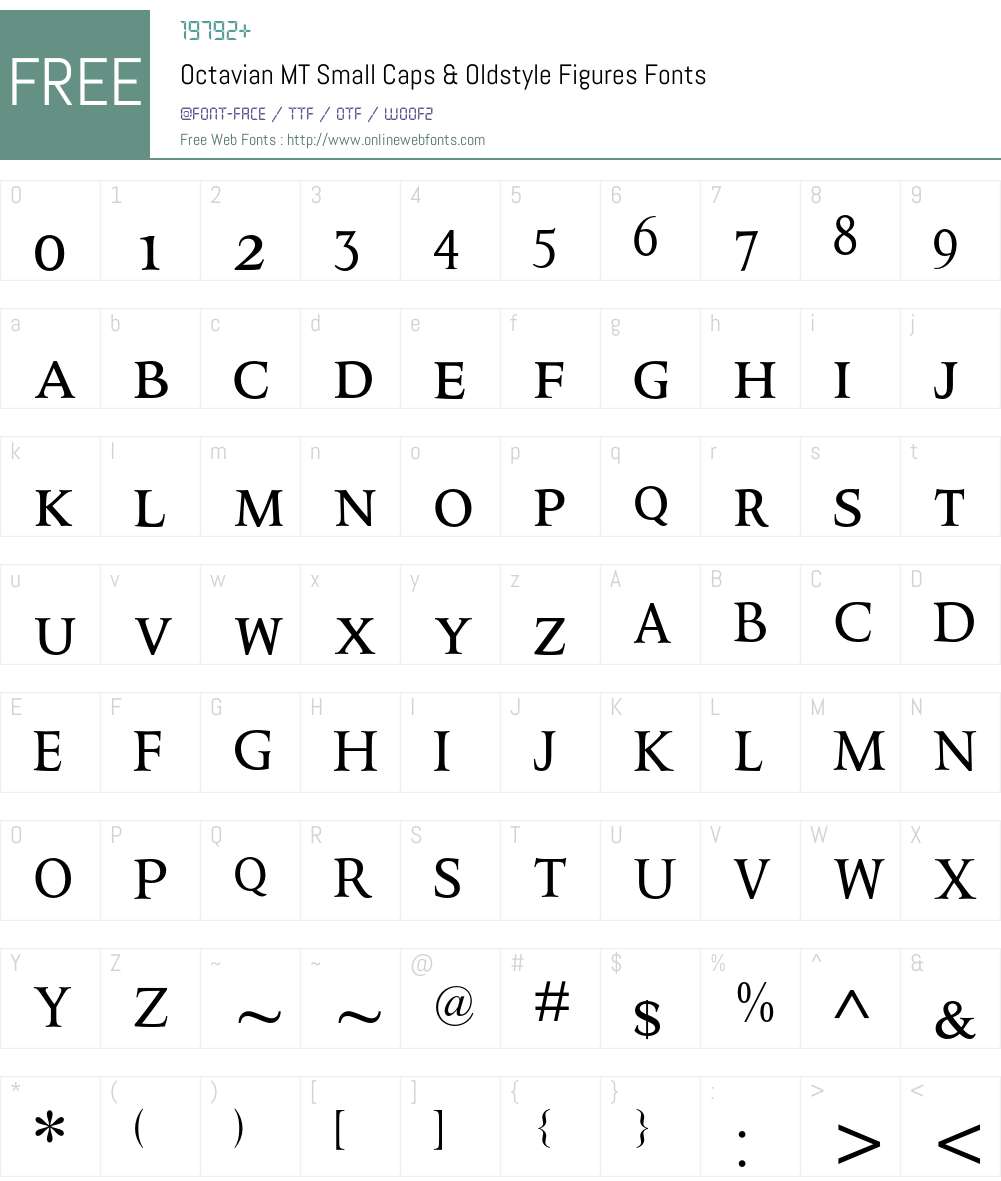 Octavian MT Font Screenshots