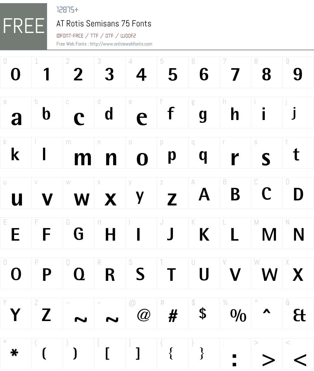 ATRotisSemisans Font Screenshots