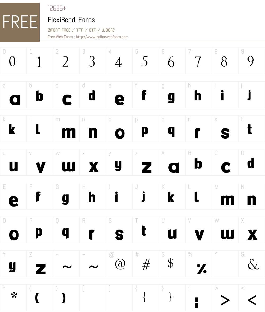 FlexiBendi Font Screenshots