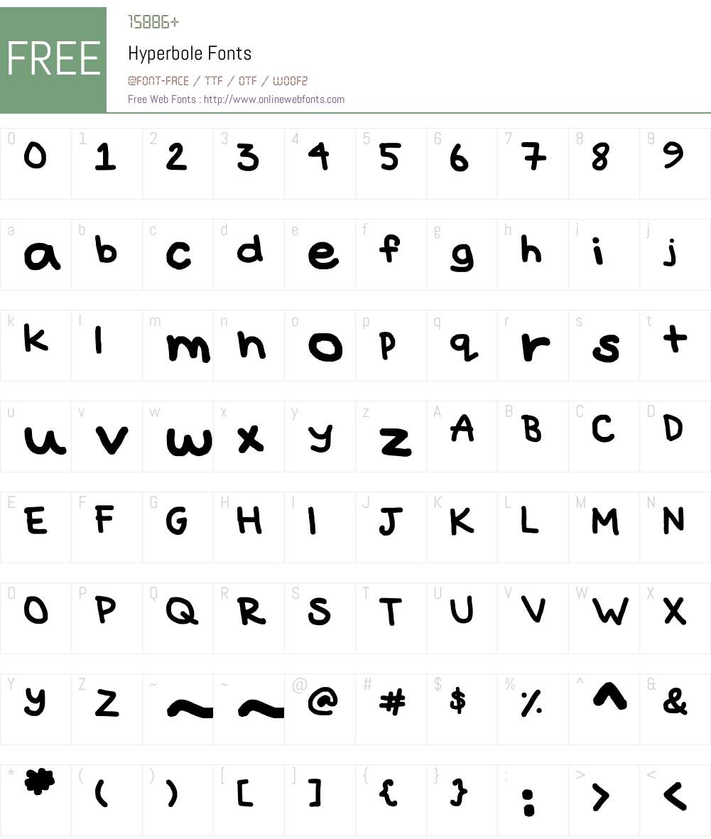 Hyperbole Font Screenshots