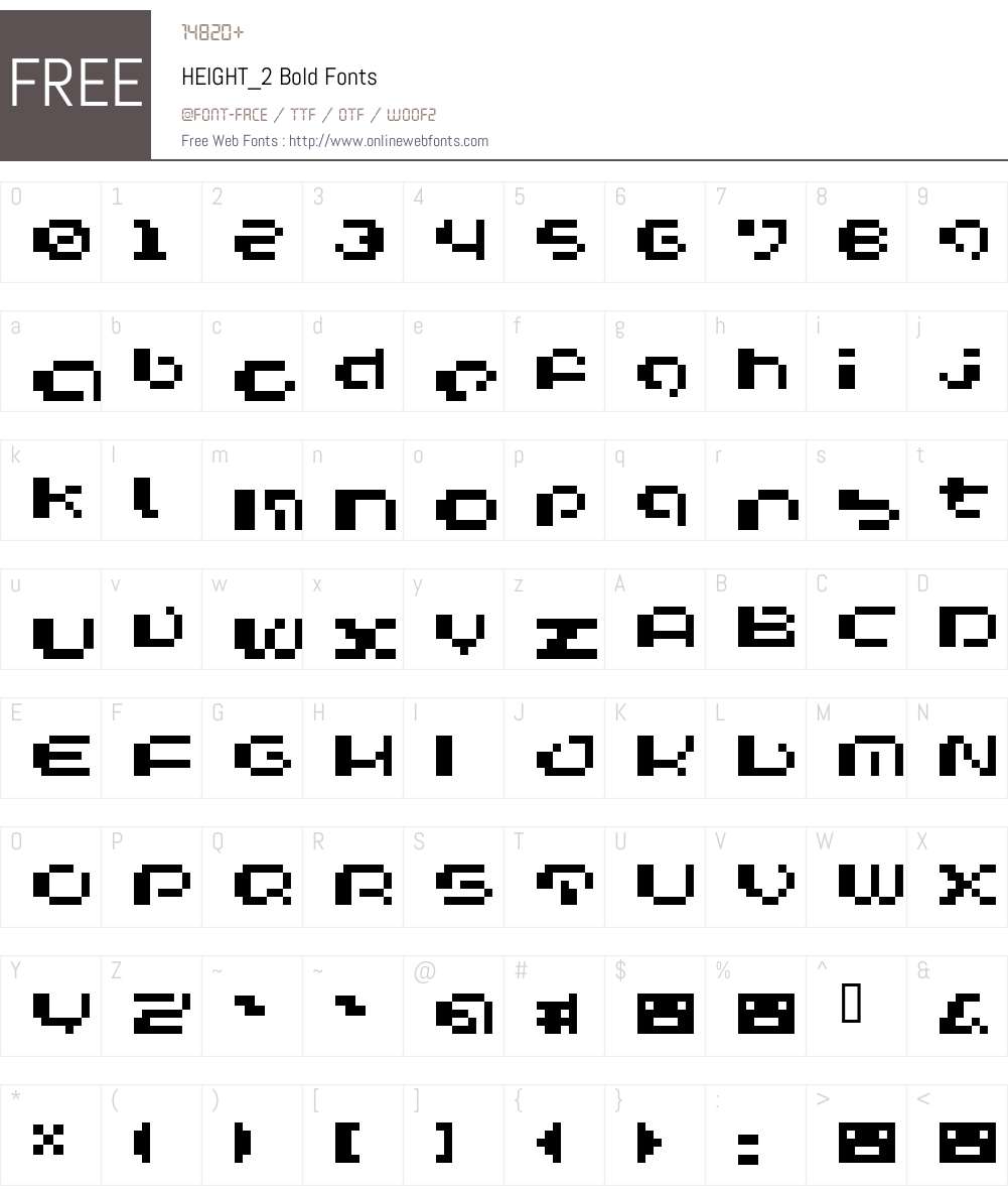 HEIGHT_2 Font Screenshots