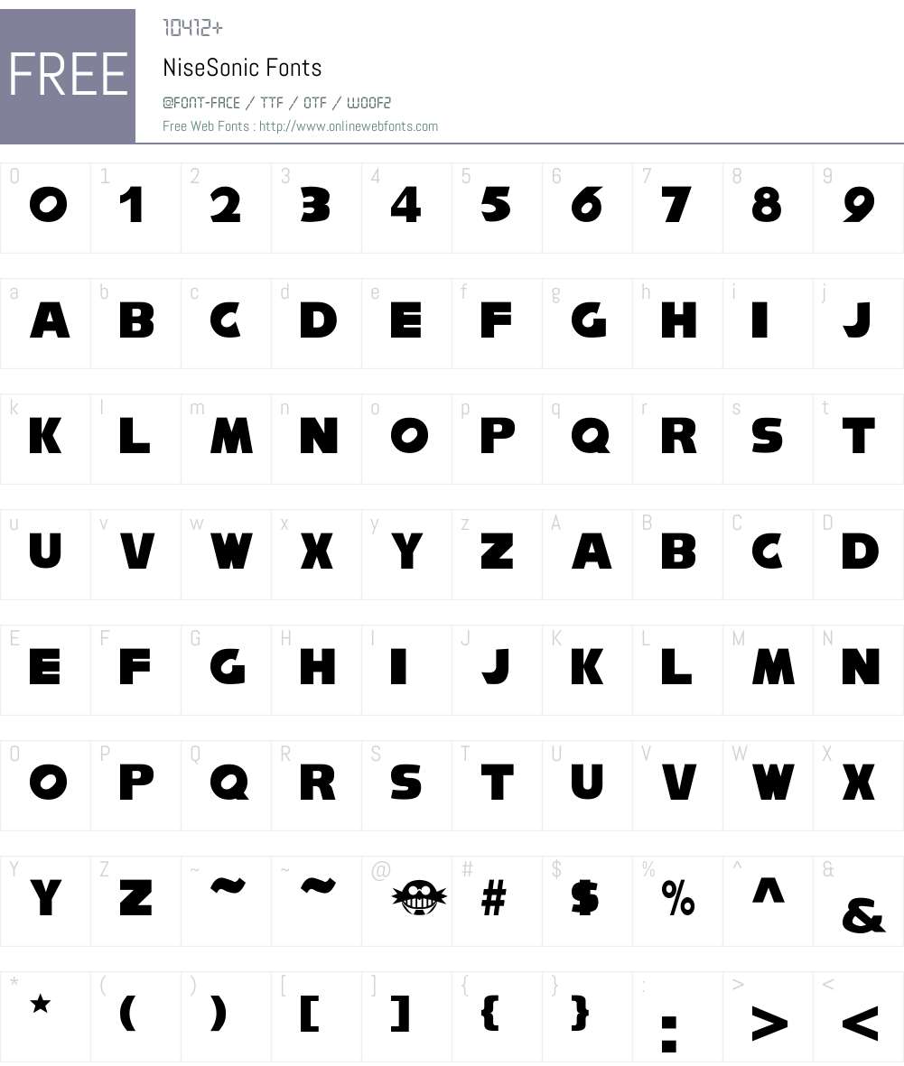 NiseSonic Font Screenshots