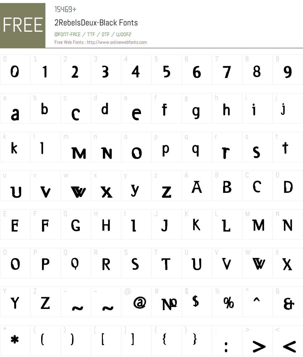 2RebelsDeux Font Screenshots