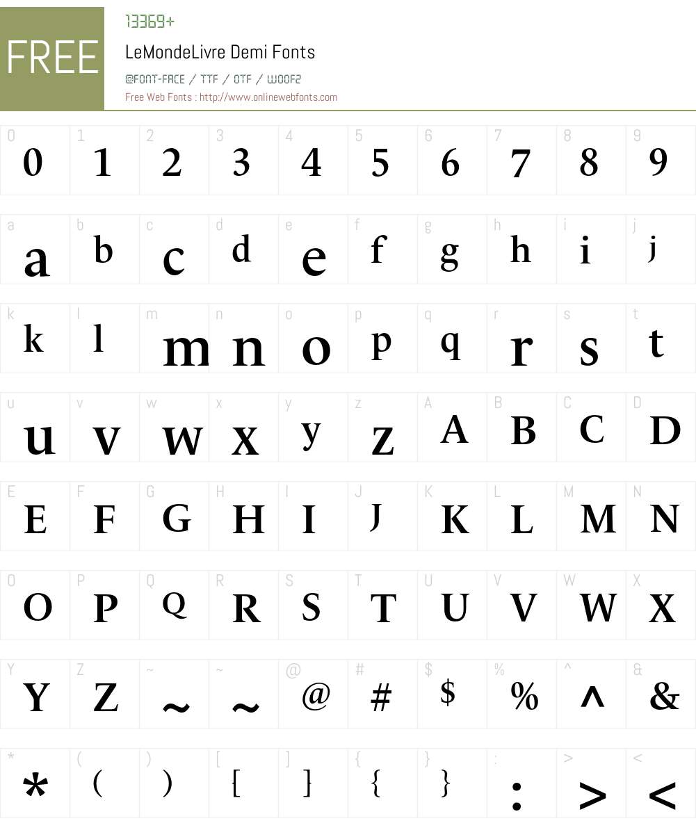 LeMondeLivre Font Screenshots