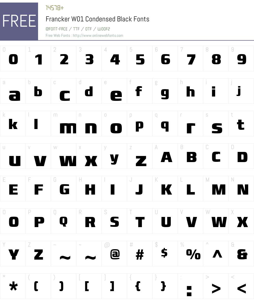 FranckerW01-CondensedBlack Font Screenshots