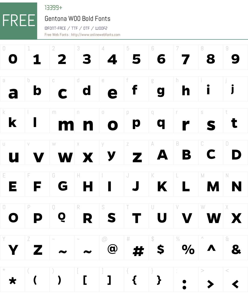 GentonaW00-Bold Font Screenshots