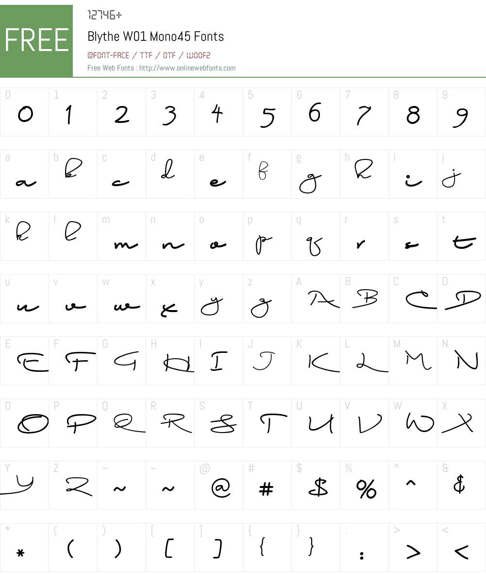 BlytheW01-Mono45 Font Screenshots