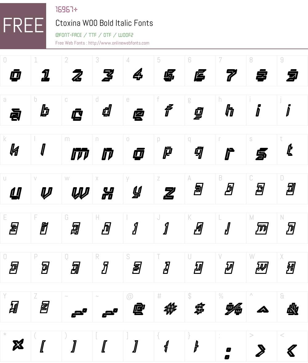 CtoxinaW00-BoldItalic Font Screenshots