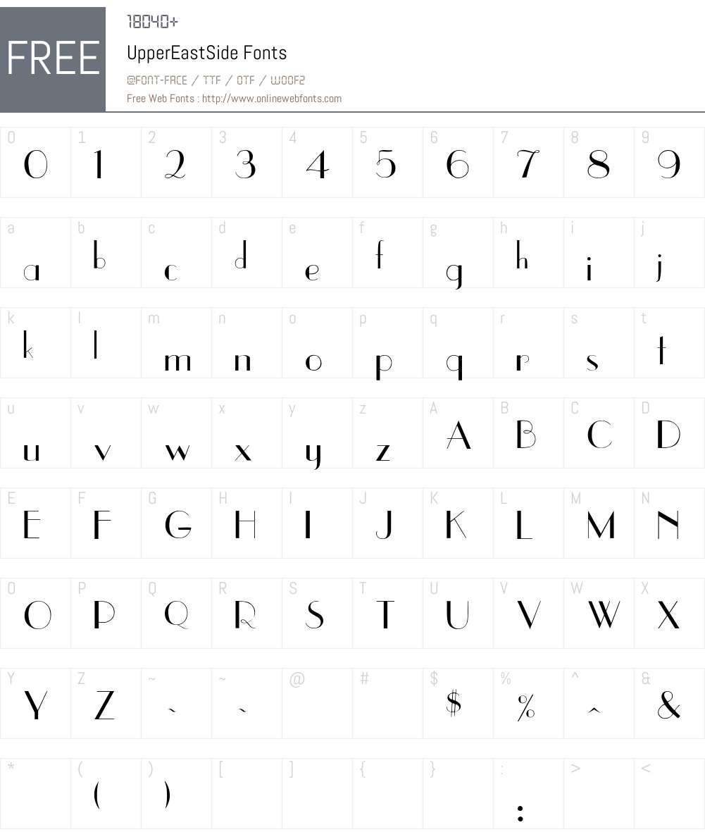 UpperEastSide Font Screenshots