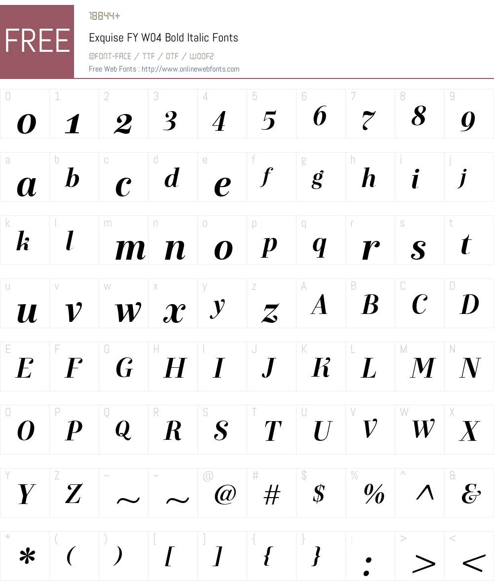 Exquise FY Font Screenshots