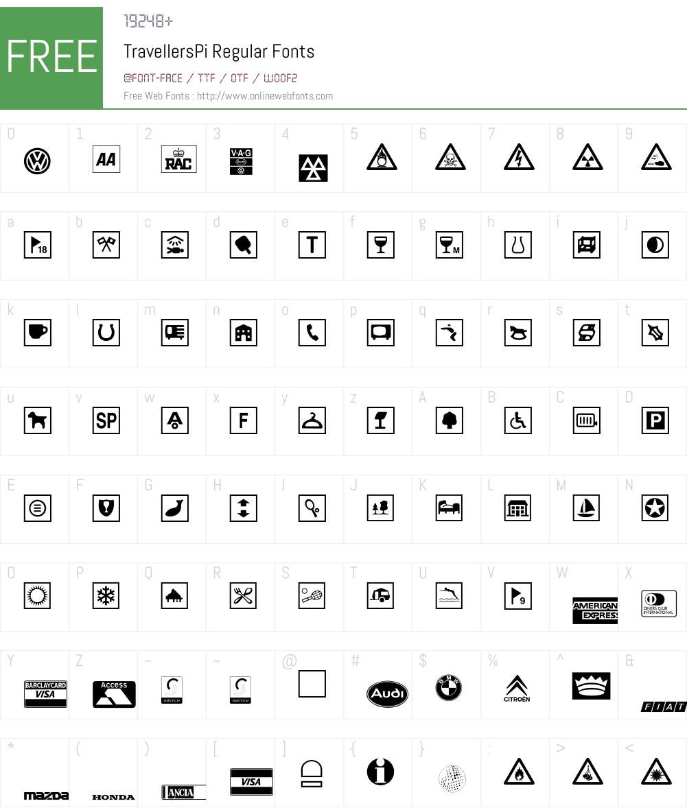 TravellersPi Font Screenshots
