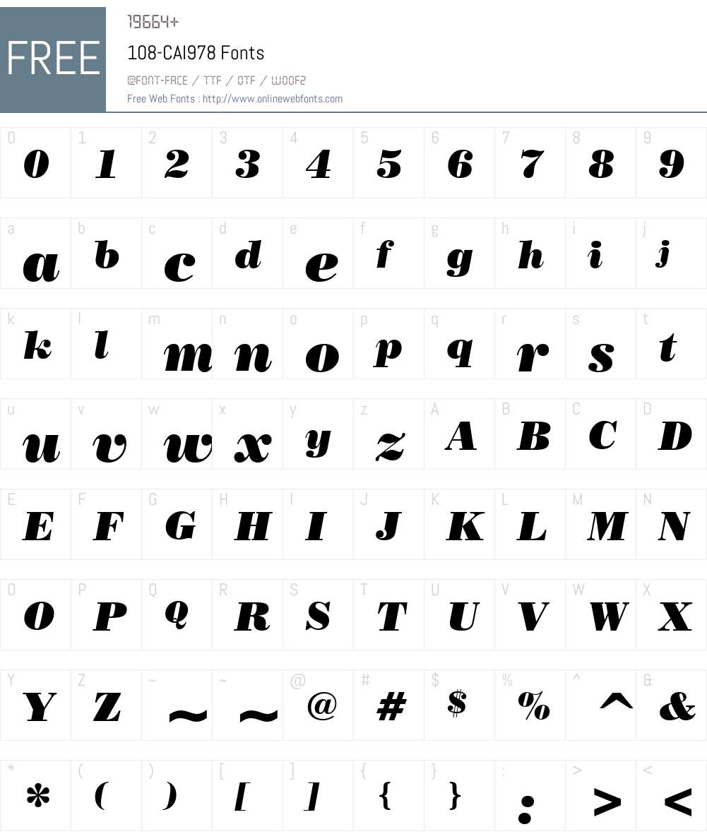 108-CAI978 Font Screenshots