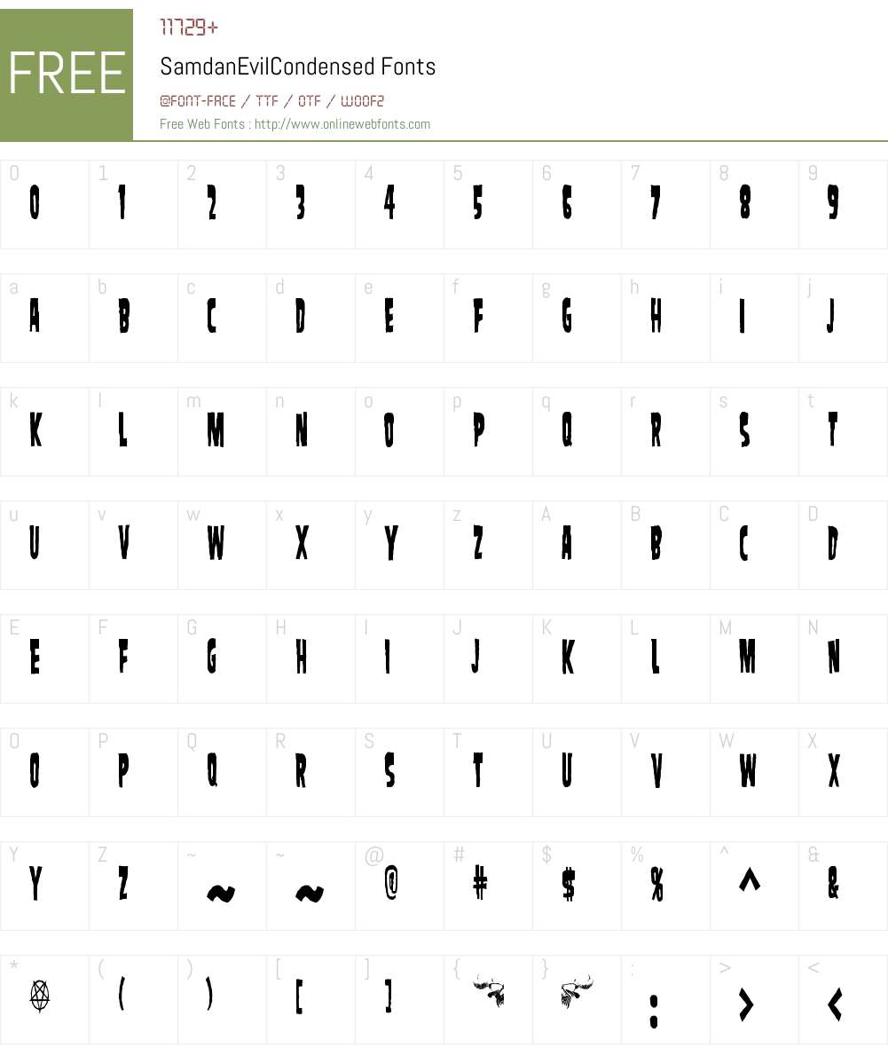 SamdanEvilCondensed Font Screenshots