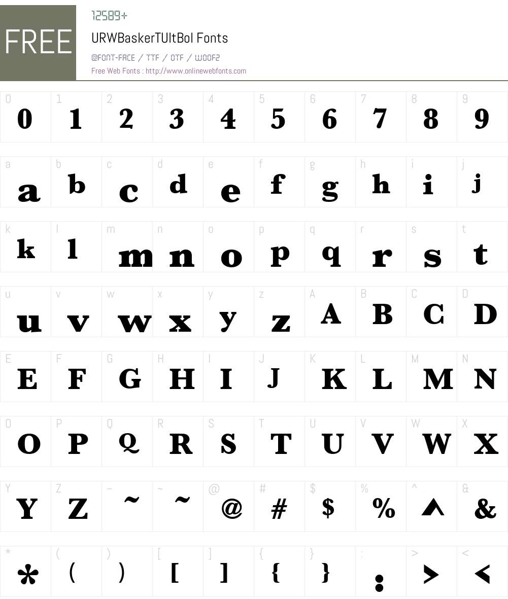 URWBaskerTUltBol Font Screenshots