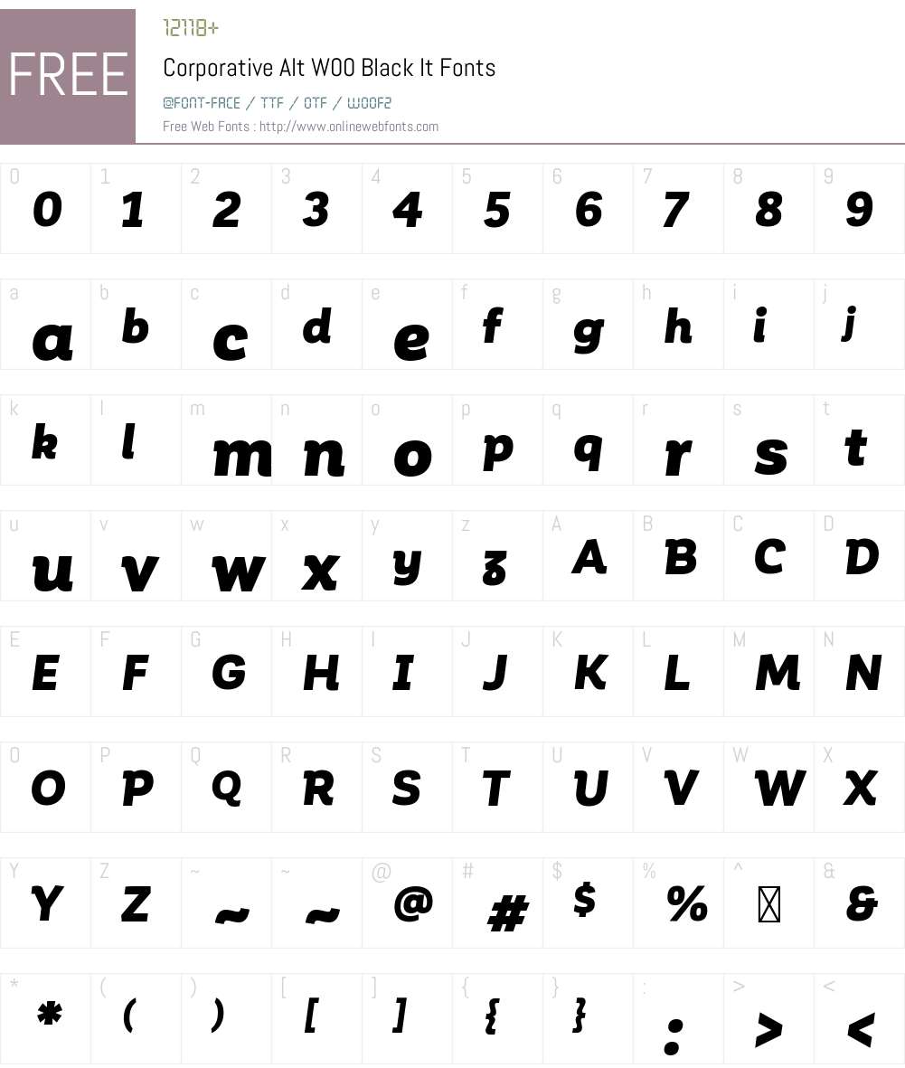 Corporative Font Screenshots