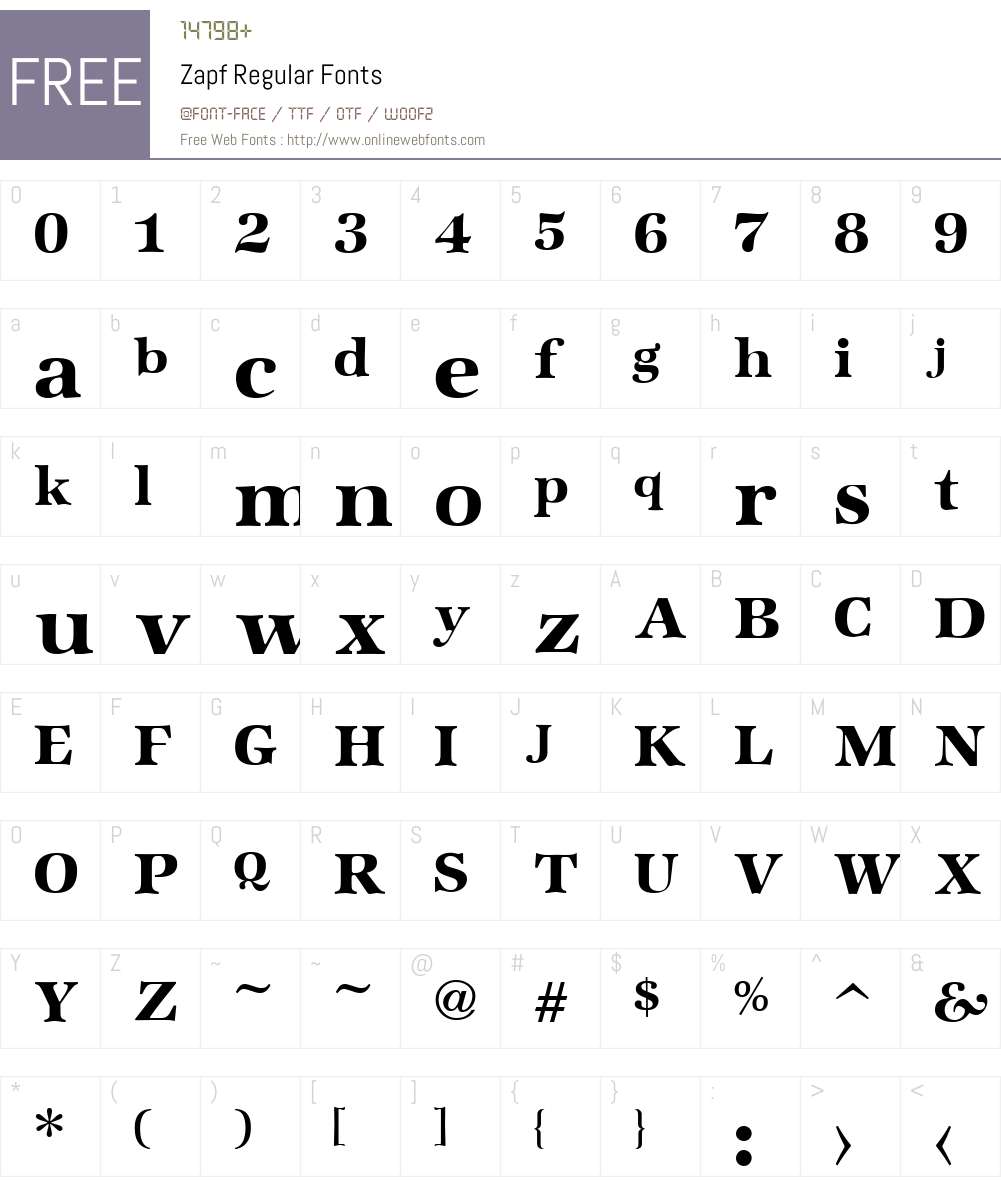 Zapf Font Screenshots