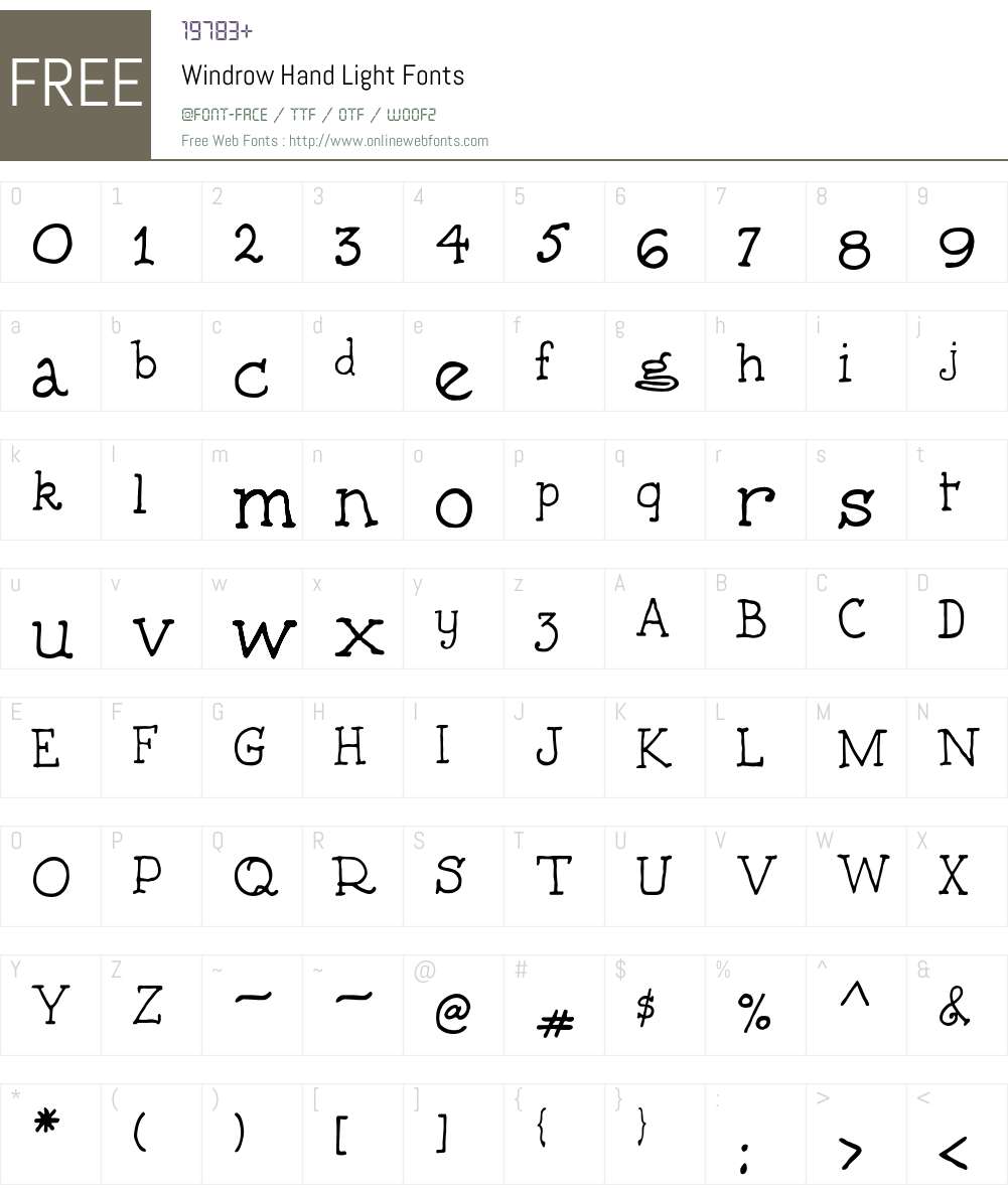 Windrow Hand Font Screenshots