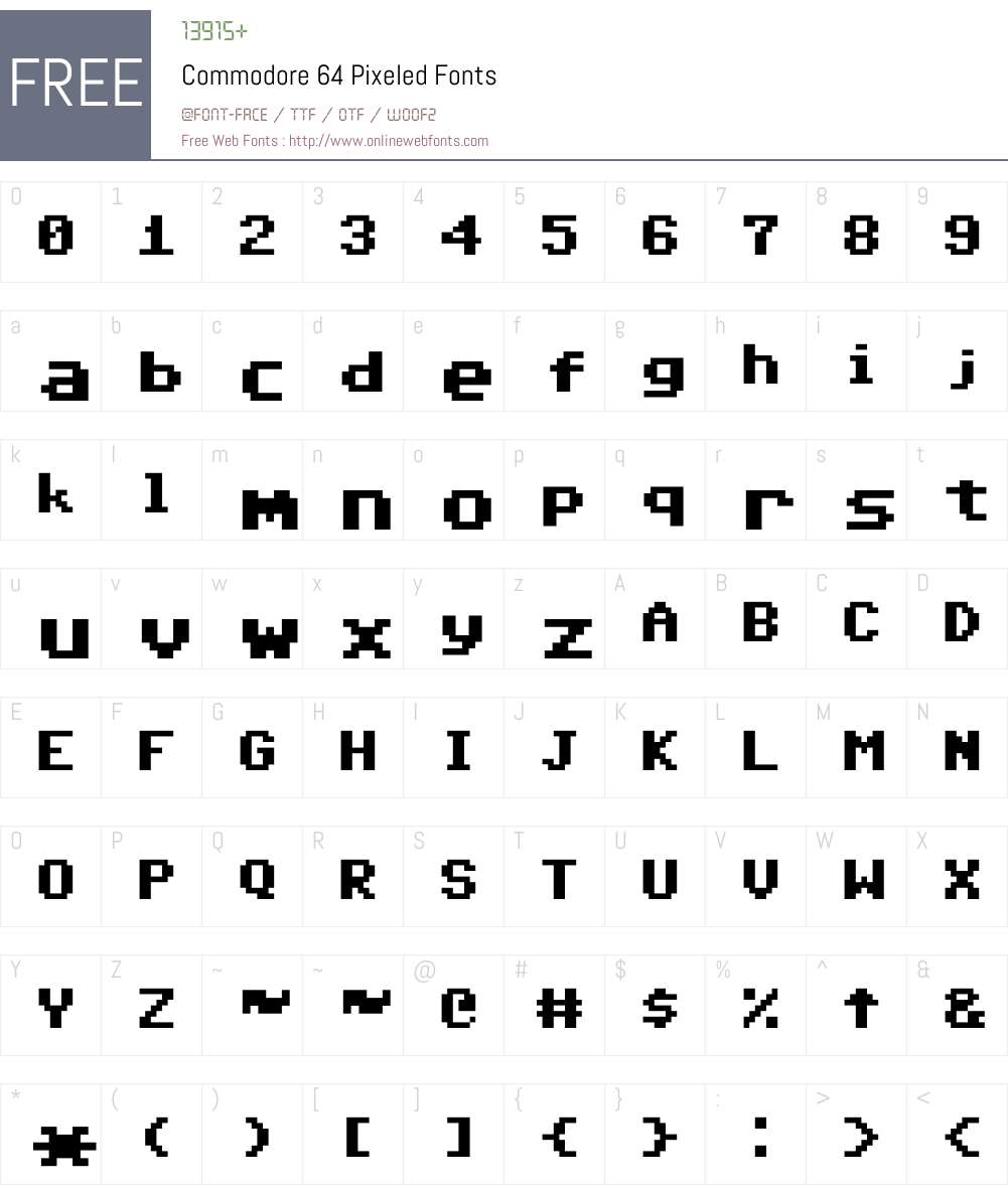 Commodore 64 Pixeled Font Screenshots