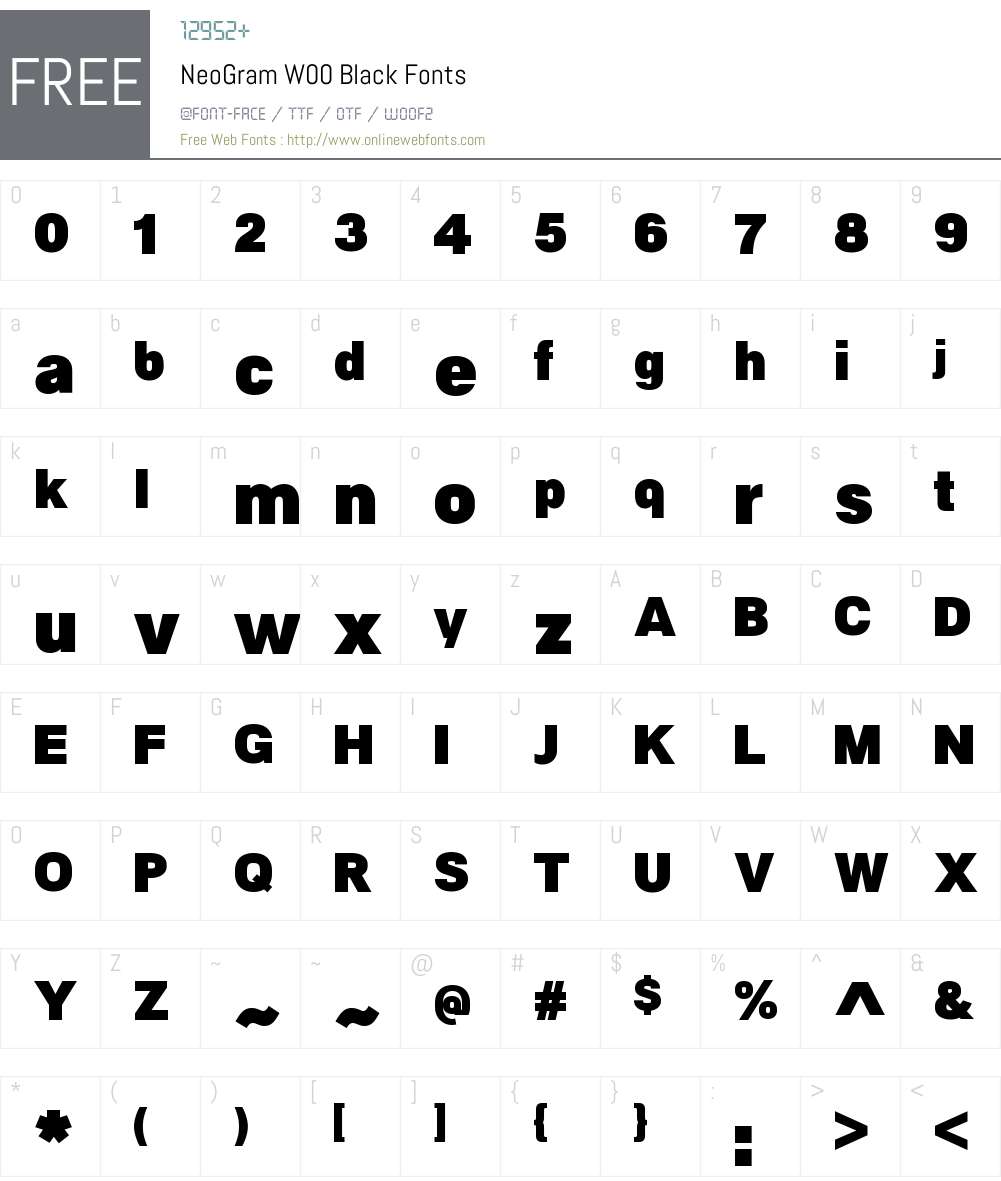 NeoGramW00-Black Font Screenshots