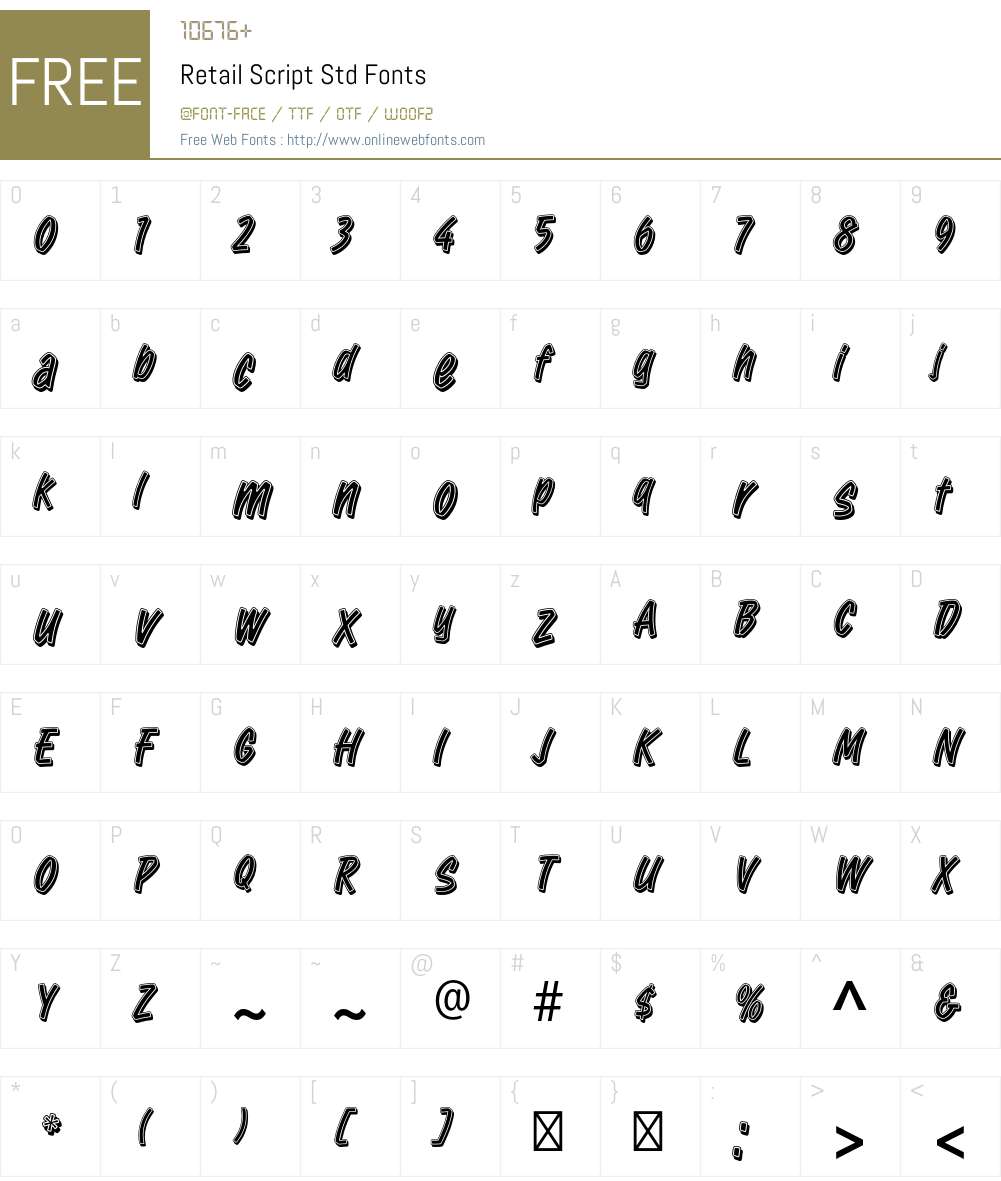 Retail Script Std Font Screenshots