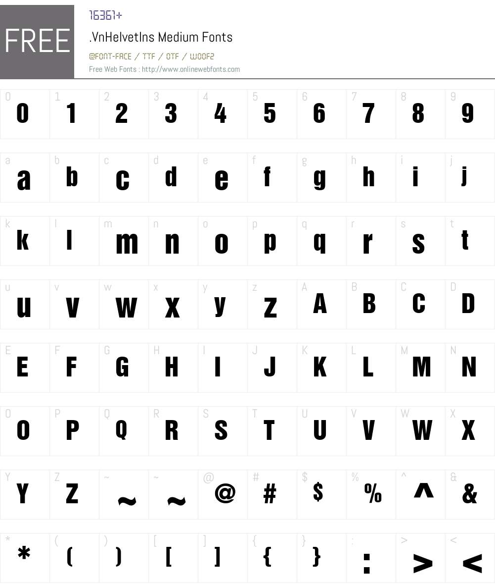 .VnHelvetIns Font Screenshots