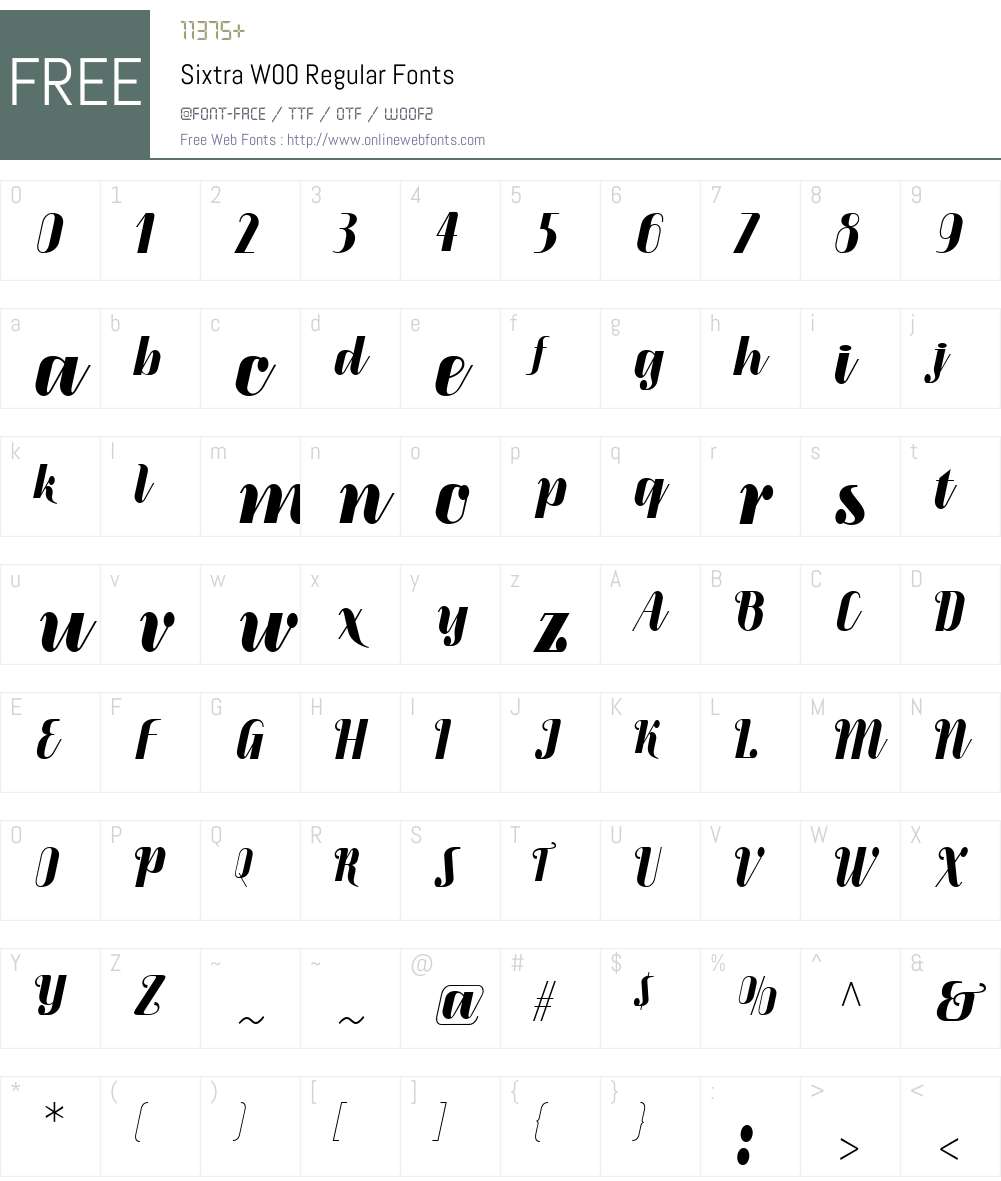 SixtraW00-Regular Font Screenshots