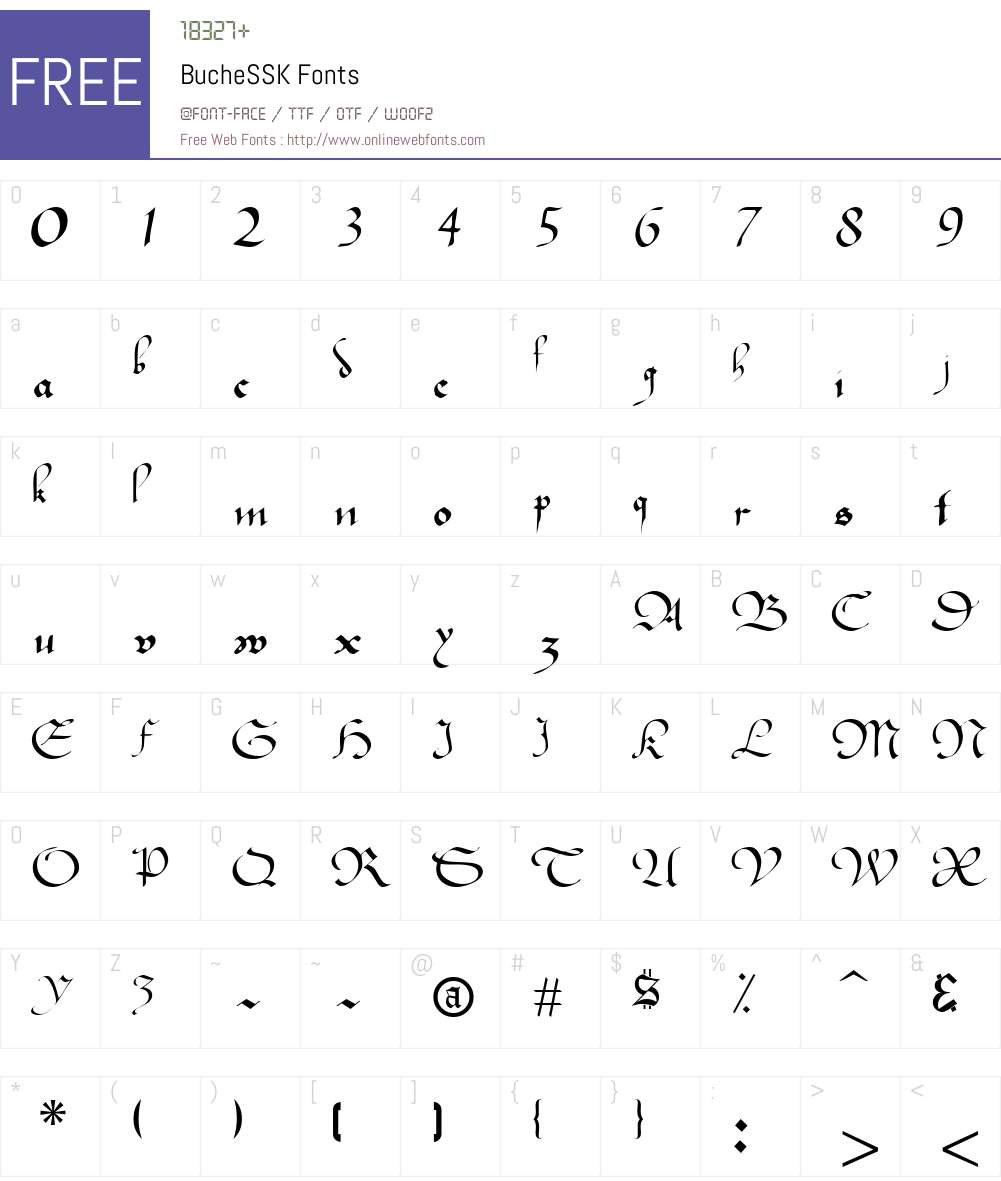 BucheSSK Font Screenshots