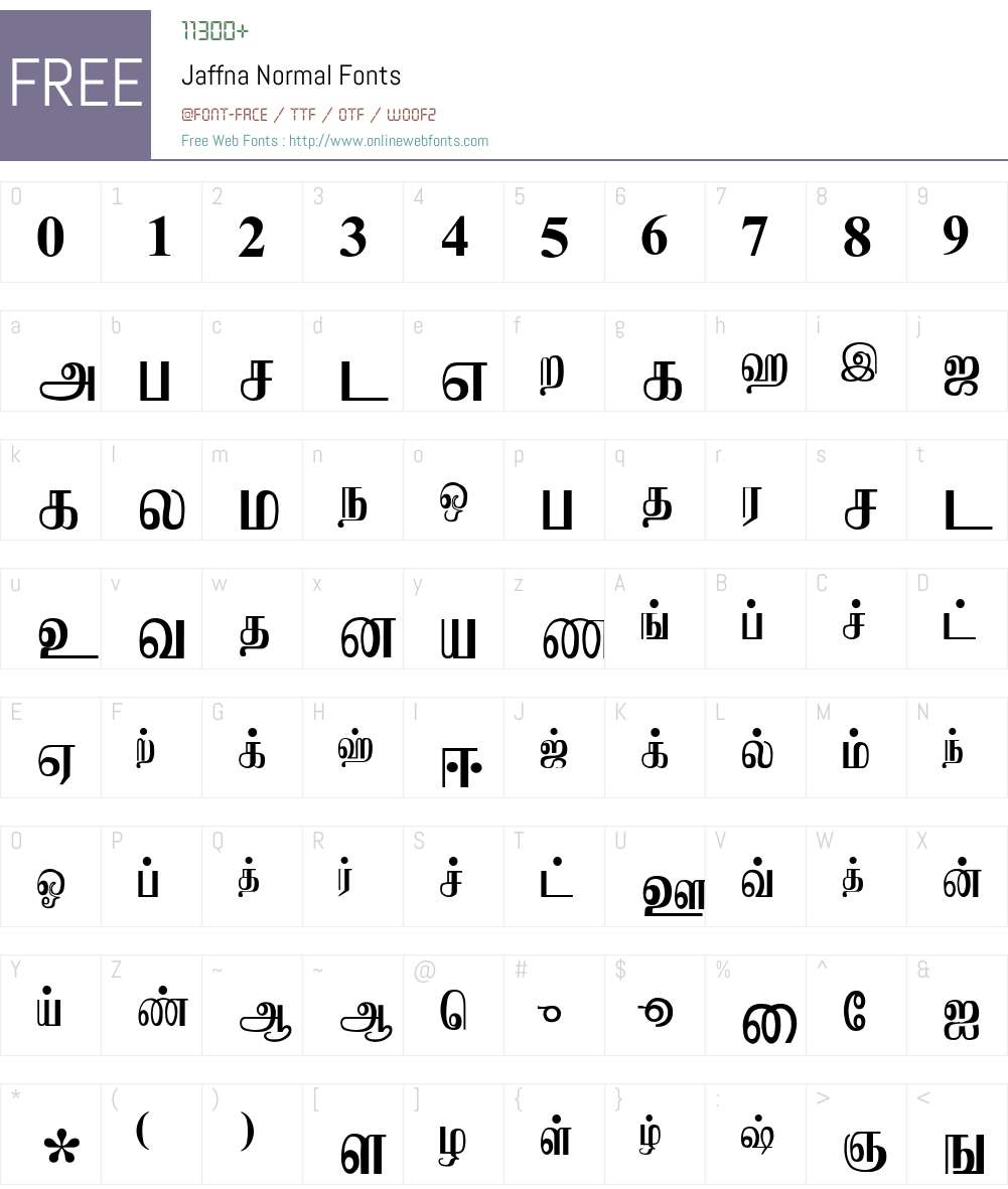Jaffna Font Screenshots