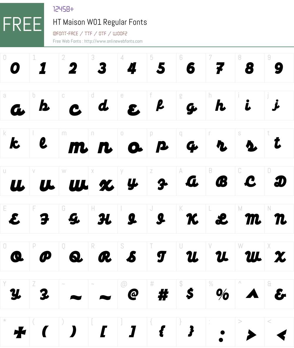 HTMaisonW01-Regular Font Screenshots
