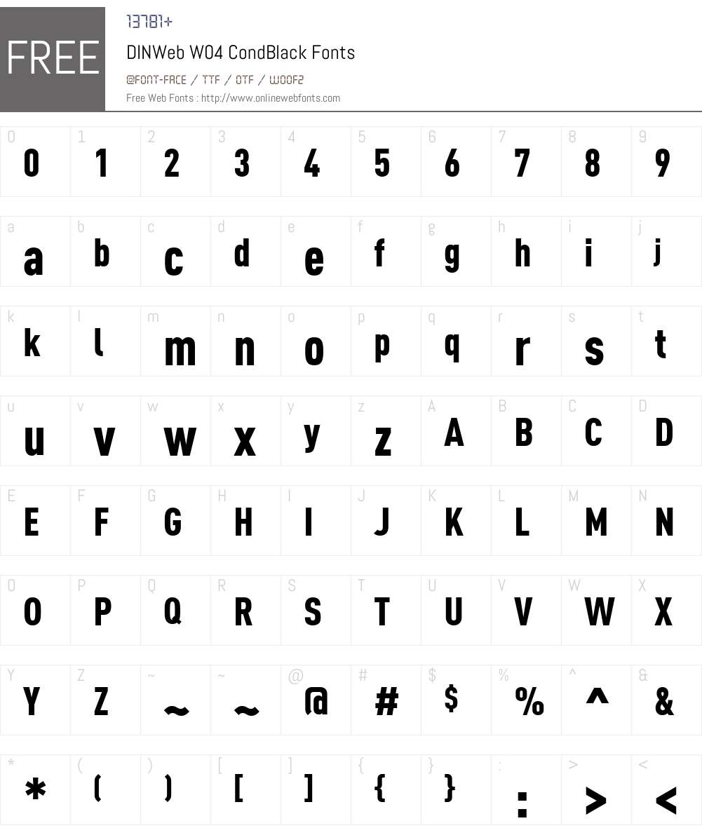 DINWebW04-CondBlack Font Screenshots