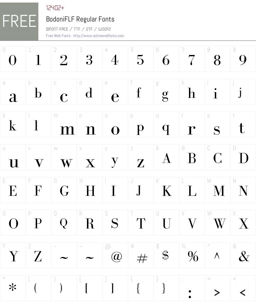 BodoniFLF Font Screenshots