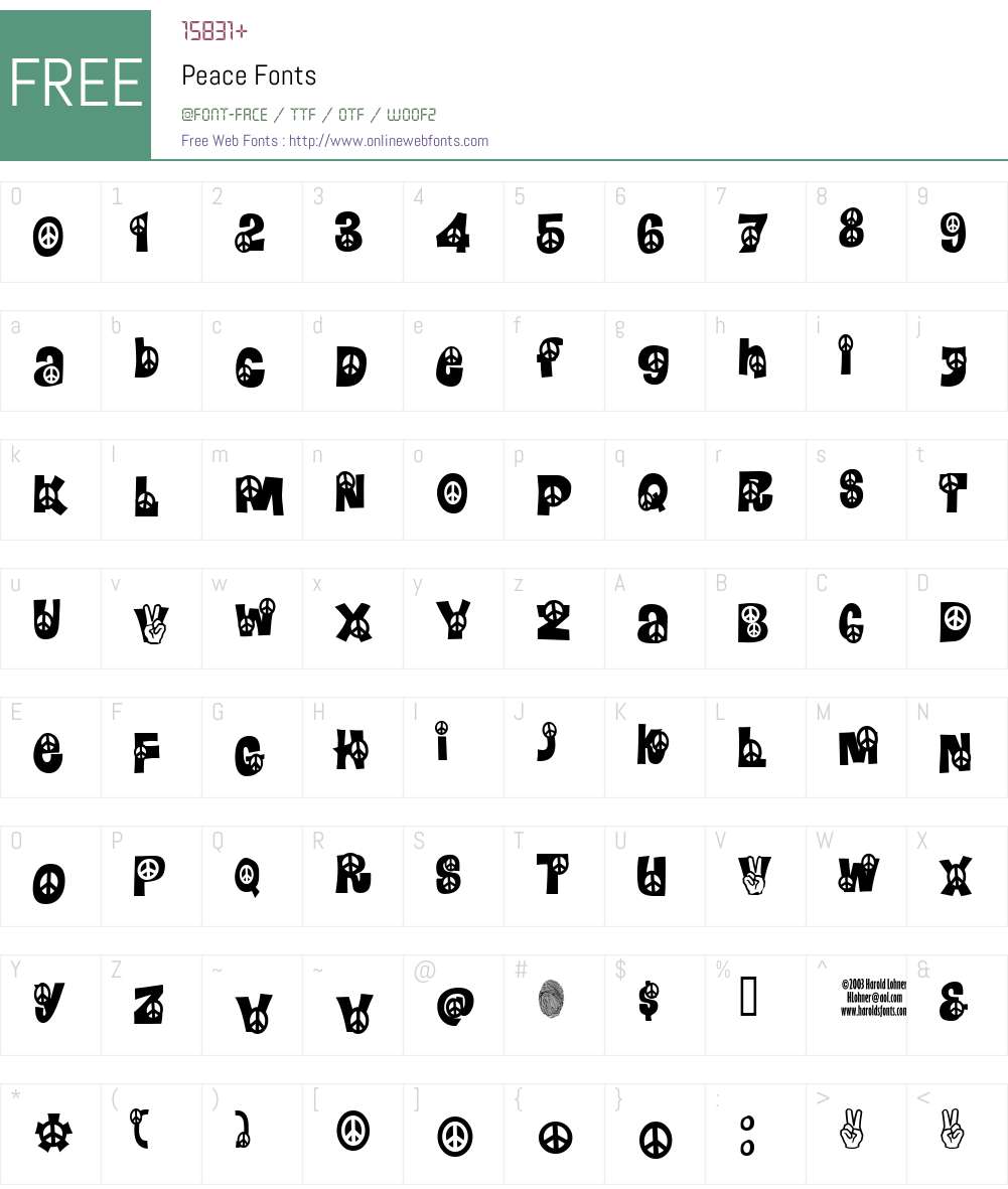 Peace Font Screenshots